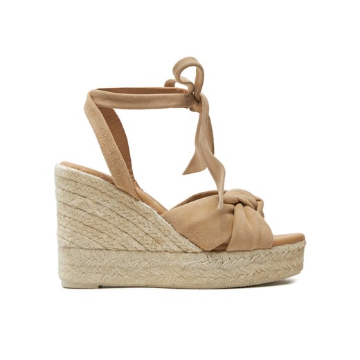Manebi Espadryle Hamptons Wedge Espadrilles With Knot M 1.1 WS Beżowy ze sklepu MODIVO w kategorii Espadryle damskie - zdjęcie 184875149