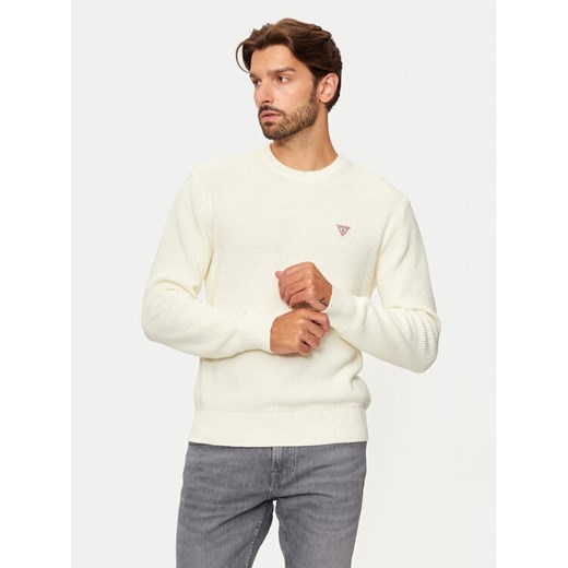 Guess Jeans Sweter M4BR30 Z3HM1 Écru Regular Fit ze sklepu MODIVO w kategorii Swetry męskie - zdjęcie 184875176