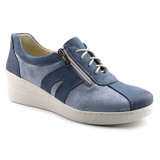 Sneakersy damskie ze skóry naturalnej - Helios 377, granatowe ze sklepu ulubioneobuwie w kategorii Półbuty damskie - zdjęcie 184876336