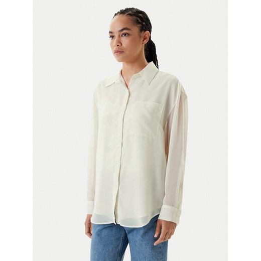 Calvin Klein Koszula LV044B902G Écru Regular Fit ze sklepu MODIVO w kategorii Koszule damskie - zdjęcie 184877716