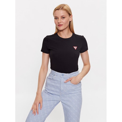 Guess T-Shirt W2YI44 J1314 Czarny Slim Fit ze sklepu MODIVO w kategorii Bluzki damskie - zdjęcie 184877737
