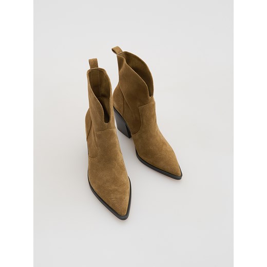 Reserved - Zamszowe botki kowbojki - brązowy Reserved 38 Reserved