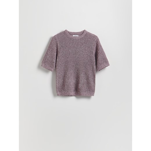 Reserved - Sweter z krótkimi rękawami - ciemnofioletowy Reserved M Reserved