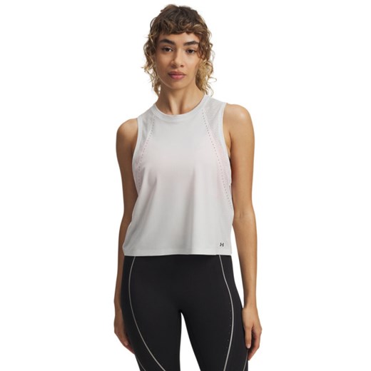 Damski top treningowy Under Armour UA Halo Vent SL - szary ze sklepu Sportstylestory.com w kategorii Kurtki damskie - zdjęcie 184879518