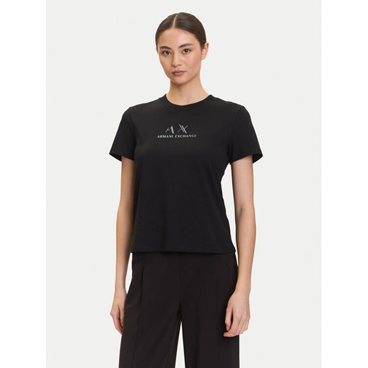 Armani Exchange T-Shirt XW001345 AF16356 UC001 Czarny Regular Fit ze sklepu MODIVO w kategorii Bluzki damskie - zdjęcie 184879627