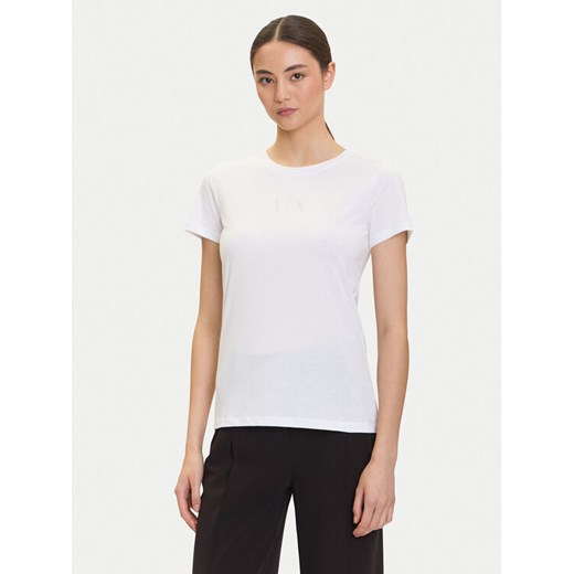 Armani Exchange T-Shirt XW001459 AF10356 U0002 Biały Regular Fit ze sklepu MODIVO w kategorii Bluzki damskie - zdjęcie 184879657