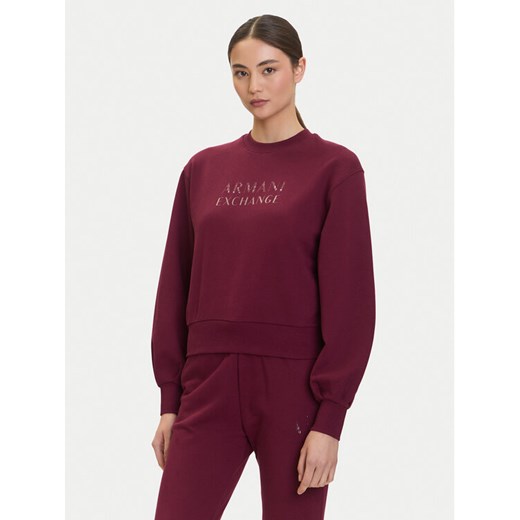 Armani Exchange Bluza XW000747 AF16114 UA343 Bordowy Relaxed Fit ze sklepu MODIVO w kategorii Bluzy damskie - zdjęcie 184879707