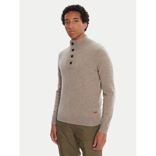 Barbour Sweter Patch Half Zip MKN0585ST51 Beżowy Regular Fit ze sklepu MODIVO w kategorii Swetry męskie - zdjęcie 184881309