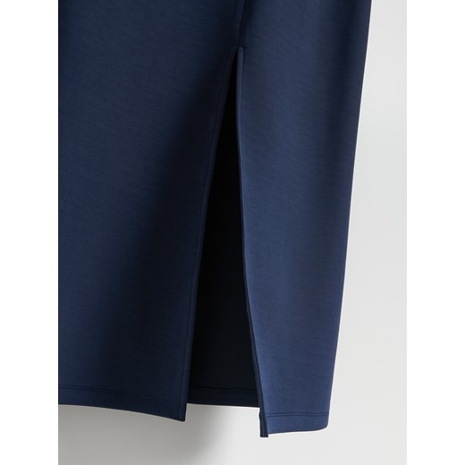 Reserved - Spódnica midi z modalem - granatowy Reserved L Reserved