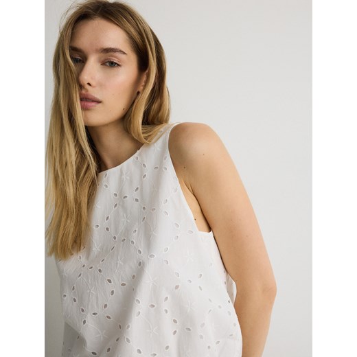 Reserved - Bluzka typu bombka - biały Reserved XL Reserved promocja