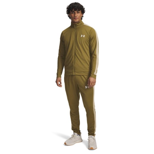 Męski dres komplet treningowy Under Armour UA Rival Knit Track Suit - khaki ze sklepu Sportstylestory.com w kategorii Dresy męskie - zdjęcie 184885129