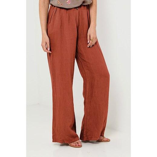 Rodier Lin Lniane spodnie w kolorze brązowym Rodier Lin S/M Limango Polska promocja