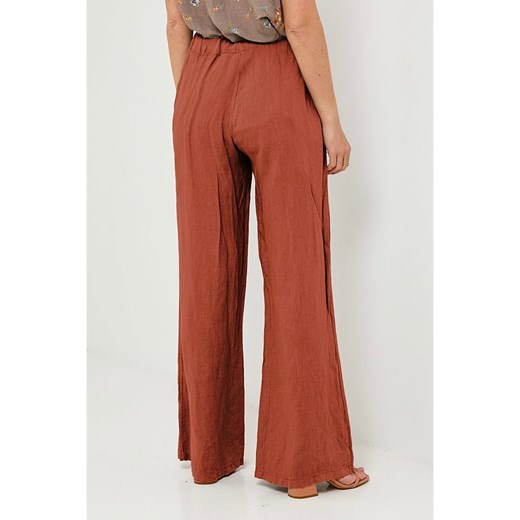 Rodier Lin Lniane spodnie w kolorze brązowym Rodier Lin M/L wyprzedaż Limango Polska
