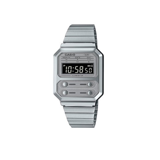 Casio Zegarek Vintage A100WE-7BEF Srebrny ze sklepu MODIVO w kategorii Zegarki - zdjęcie 184887309