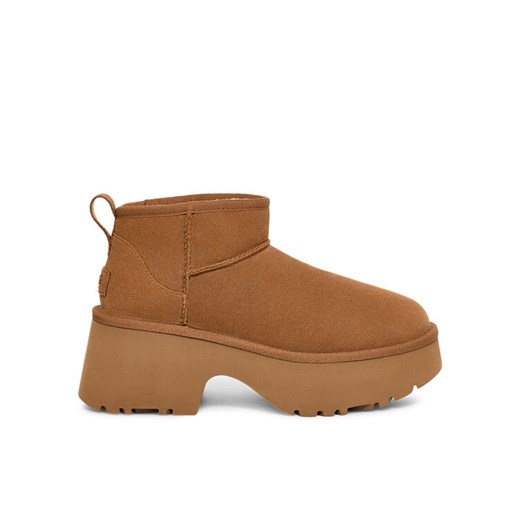 Śniegowce Ugg W Classic Ultra Mini Heights 1158311 Brązowy ze sklepu eobuwie.pl w kategorii Śniegowce damskie - zdjęcie 184888535