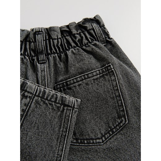 Reserved - Jeansy paperbag z haftem - szary Reserved 128 (7-8 lat) Reserved