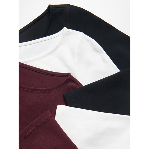 Reserved - Bawełniany longsleeve - bordowy Reserved XS Reserved