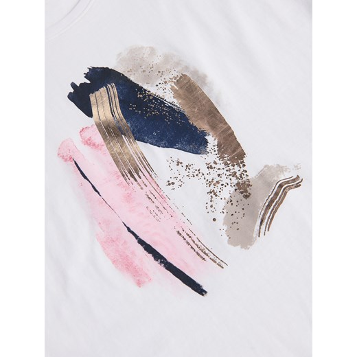 Reserved - Bluzka z nadrukiem - biały Reserved S Reserved