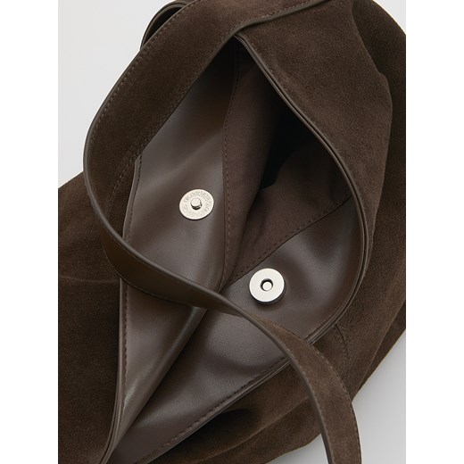 Reserved - Zamszowa torba - ciemnobrązowy Reserved ONE SIZE Reserved