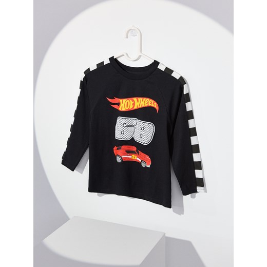 Sinsay - Koszulka z długimi rękawami Hot Wheels - czarny Sinsay 140 (9-10 l) Sinsay