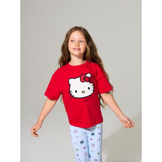 Sinsay - Bawełniana koszulka z krótkim rękawem Hello Kitty - wielobarwny Sinsay 98 (2-3 l) Sinsay