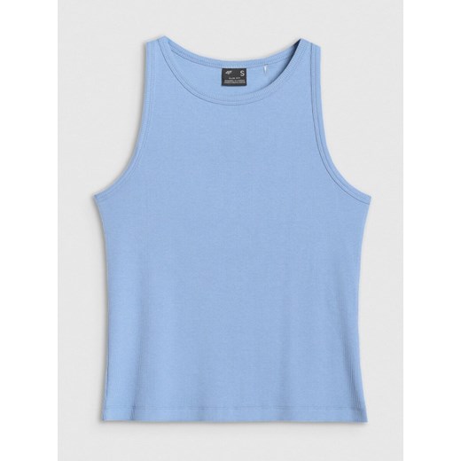 Damski top basic 4F 4FWMM00TSLEF132 - niebieski ze sklepu Sportstylestory.com w kategorii Bluzki damskie - zdjęcie 184891329