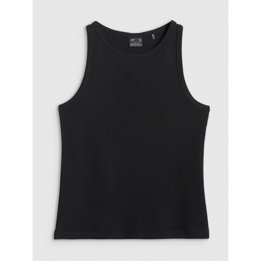 Damski top basic 4F 4FWMM00TSLEF132 - czarny ze sklepu Sportstylestory.com w kategorii Bluzki damskie - zdjęcie 184891339