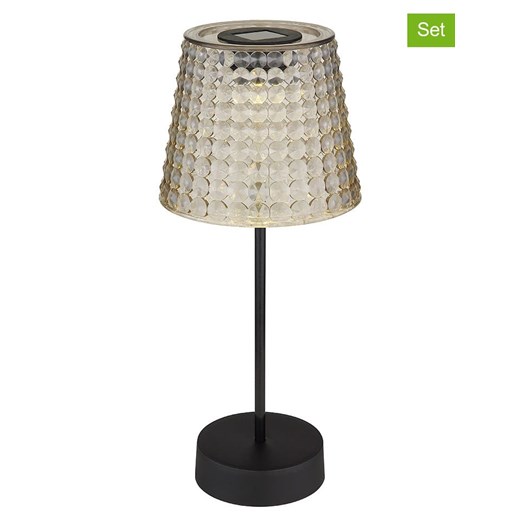 Globo lighting Solarne lampy LED (2 szt.) w kolorze czarno-beżowym- wys. 29 x Ø 12,5 cm ze sklepu Limango Polska w kategorii Dekoracje i akcesoria ogrodowe - zdjęcie 184891615