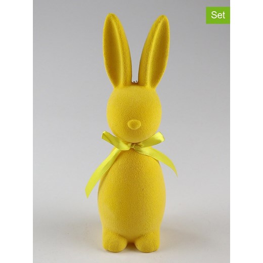 AM Design Figurki dekoracyjne (2 szt.) w kolorze żółtym - 7 x 23 x 6 cm ze sklepu Limango Polska w kategorii Dekoracje - zdjęcie 184892199