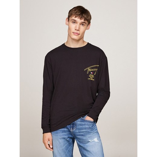 TOMMY JEANS Koszulka w kolorze czarnym ze sklepu Limango Polska w kategorii Koszule męskie - zdjęcie 184892249