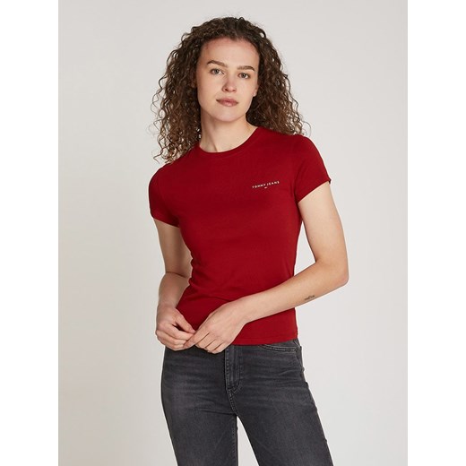 TOMMY JEANS Koszulka w kolorze bordowym ze sklepu Limango Polska w kategorii Bluzki damskie - zdjęcie 184892338