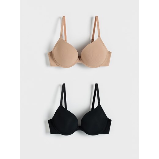 Reserved - Biustonosz push up 2 pack - czarny ze sklepu Reserved w kategorii Biustonosze - zdjęcie 184893888