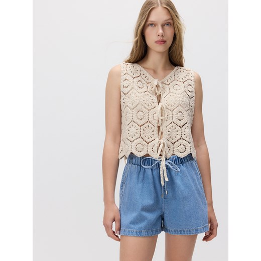 Reserved - Jeansowe szorty z wiązaniem - niebieski ze sklepu Reserved w kategorii Szorty - zdjęcie 184894115