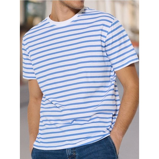 Sinsay - Koszulka w paski - niebieski ze sklepu Sinsay w kategorii T-shirty męskie - zdjęcie 184904069