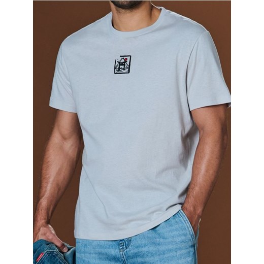 Sinsay - Koszulka - kremowy ze sklepu Sinsay w kategorii T-shirty męskie - zdjęcie 184904079