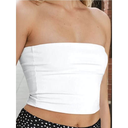 Sinsay - Top typu bandeau w stylu basic - biały ze sklepu Sinsay w kategorii Bluzki damskie - zdjęcie 184904428