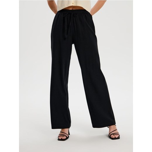 Sinsay - Spodnie wide leg - czarny ze sklepu Sinsay w kategorii Spodnie damskie - zdjęcie 184904958