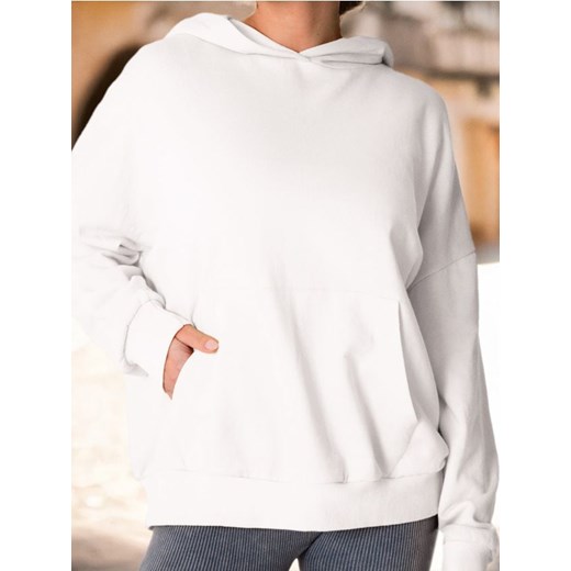 Sinsay - Bluza hoodie z kieszenią - kremowy ze sklepu Sinsay w kategorii Bluzy damskie - zdjęcie 184904967