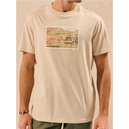 Sinsay - Koszulka z nadrukiem - beżowy ze sklepu Sinsay w kategorii T-shirty męskie - zdjęcie 184905036