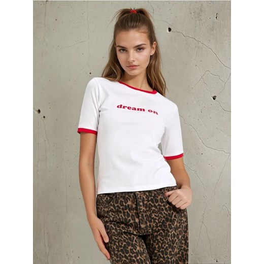 Sinsay - Koszulka z napisem - biały ze sklepu Sinsay w kategorii Bluzki damskie - zdjęcie 184905446