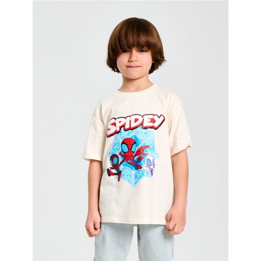 Sinsay - Koszulka Spider-Man - kremowy ze sklepu Sinsay w kategorii T-shirty chłopięce - zdjęcie 184905466