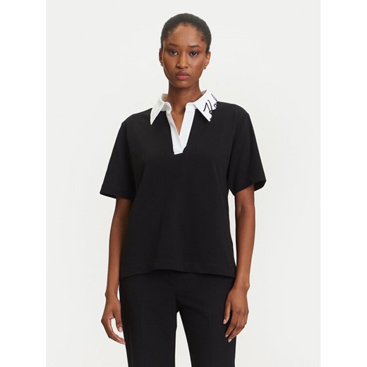 KARL LAGERFELD Polo A3W17113 Czarny Regular Fit ze sklepu MODIVO w kategorii Bluzki damskie - zdjęcie 184905978