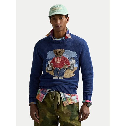 Polo Ralph Lauren Sweter 710964798001 Granatowy Regular Fit ze sklepu MODIVO w kategorii Swetry męskie - zdjęcie 184906038