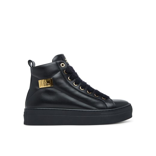 Elisabetta Franchi Botki High Top Lace Up F4-A9E-0362-1251930 D Czarny ze sklepu MODIVO w kategorii Buty zimowe dziecięce - zdjęcie 184906065
