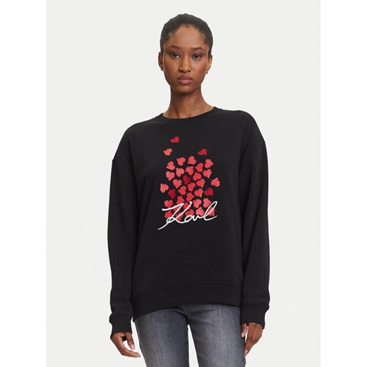 KARL LAGERFELD Bluza A3W20006 Czarny Regular Fit ze sklepu MODIVO w kategorii Bluzy damskie - zdjęcie 184906076