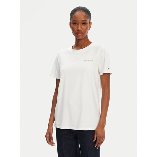 Tommy Hilfiger T-Shirt 1985 WW0WW37877 Biały Regular Fit ze sklepu MODIVO w kategorii Bluzki damskie - zdjęcie 184906095