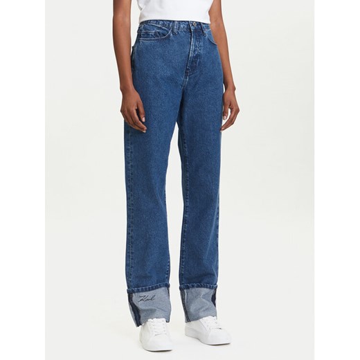 KARL LAGERFELD Jeansy A3W10017 Niebieski Straight Fit ze sklepu MODIVO w kategorii Jeansy damskie - zdjęcie 184906169