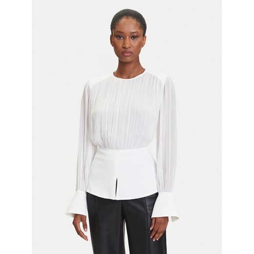 KARL LAGERFELD Bluzka A3W11025 Écru Slim Fit ze sklepu MODIVO w kategorii Bluzki damskie - zdjęcie 184906176