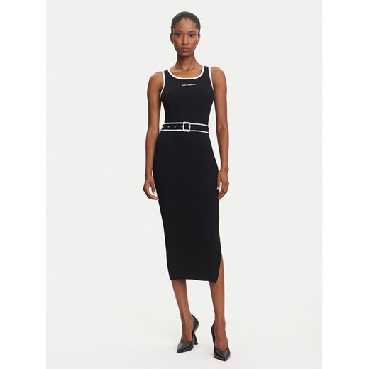 KARL LAGERFELD Sukienka codzienna A3W13039 Czarny Slim Fit ze sklepu MODIVO w kategorii Sukienki - zdjęcie 184906218