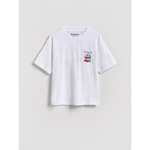Reserved - T-shirt oversize Cuphead - biały ze sklepu Reserved w kategorii T-shirty chłopięce - zdjęcie 184907489